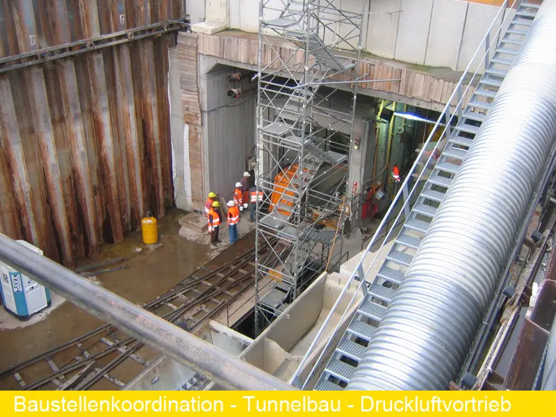 Baustellenkoordination - Tunnelbau - Druckluftvortrieb