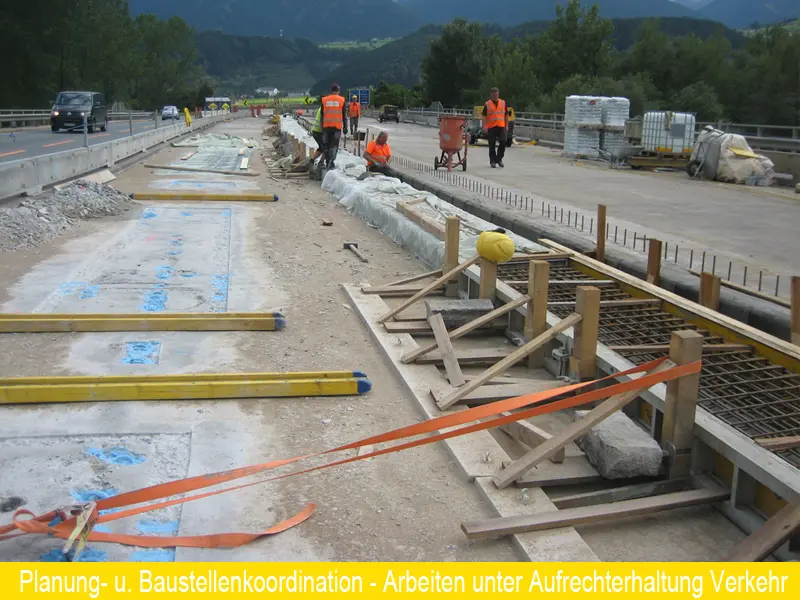 Baustellenkoordination - Arbeiten unter Aufrechterhaltung Verkehr